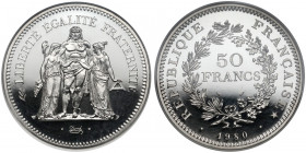 Francja, PLATYNA, 50 franków 1980, Paryż - PIEFORT - b.rzadkie 1z34