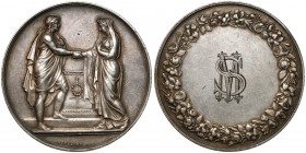 Francja, Medal, zaślubinowy 1865, z monogramem SM (Montagny)