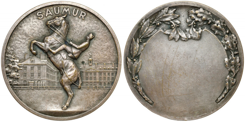Francja, Medal nagrodowy, Saumur (Lasserre) Napiłowany na obrzeżu, oraz punca&nb...