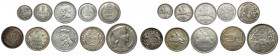 Litwa, Łotwa, Estonia, srebrne monety (10szt)