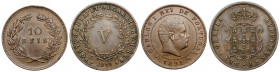 Potugalia, 5 - 10 reis 1879-1891, zestaw (2szt)