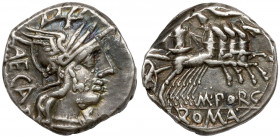 Republika, M. Porcius Laeca (125 p.n.e.) Denar