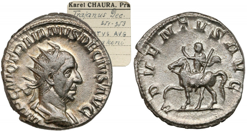 Trajan Decjusz (249-251 n.e.) Antoninian - ex. Karel CHAURA Awers: Popiersie ces...