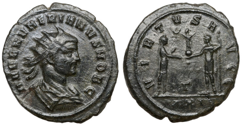 Numerian (283-284 n.e.) Antoninian, Antiochia Awers: Popiersie cesarza w koronie...