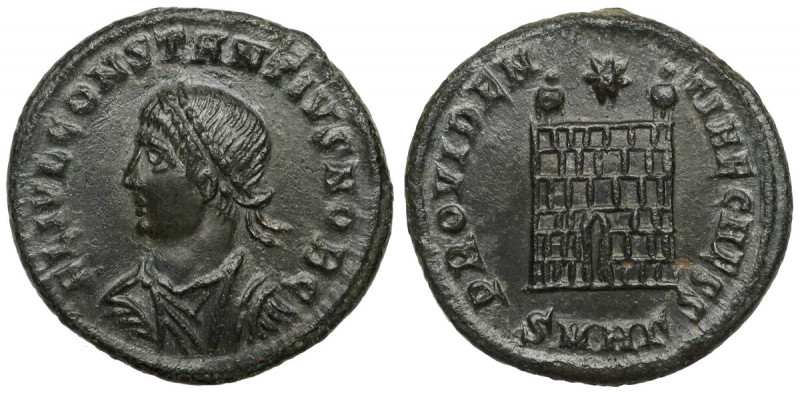 Konstancjusz II (337-361 n.e.) Follis, Heraklea Awers: Popiersie cesarza w wieńc...