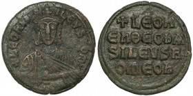 Bizancjum, Leon VI (886–912 n.e.) Follis, Konstantynopol