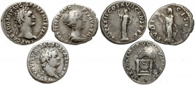 Cesarstwo Rzymskie, zestaw denarów - Tytus, Domicjan i Faustyna (3szt)