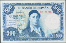 500 Pesetas. 22 de Julio de 1954. Serie R. (Edifil 2017: 468b). Conserva todo su apresto original. SC.