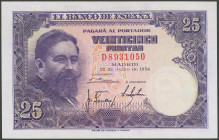 25 Pesetas. 22 de Julio de 1954. Serie D. (Edifil 2017: 467a). Apresto original. SC.