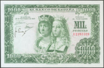1000 Pesetas. 29 de Noviembre de 1957. Serie I. (Edifil 2017: 469b). Conserva parte de su apresto original. SC-.