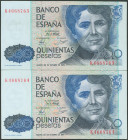 500 Pesetas. 23 de Octubre de 1979. Pareja correlativa. Serie K. (Edifil 2017: 476). SC.