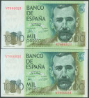 1000 Pesetas. 23 de Octubre de 1979. Pareja correlativa. Serie N. (Edifil 2017: 477a). SC.