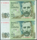 1000 Pesetas. 23 de Octubre de 1979. Pareja correlativa. Serie T-E. (Edifil 2017: 477a). SC.