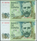 1000 Pesetas. 23 de Octubre de 1979. Pareja correlativa. Serie 7F. (Edifil 2017: 477a). SC.