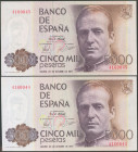 5000 Pesetas. 23 de Octubre de 1979. Pareja correlativa. Sin serie. (Edifil 2017: 478). SC-.