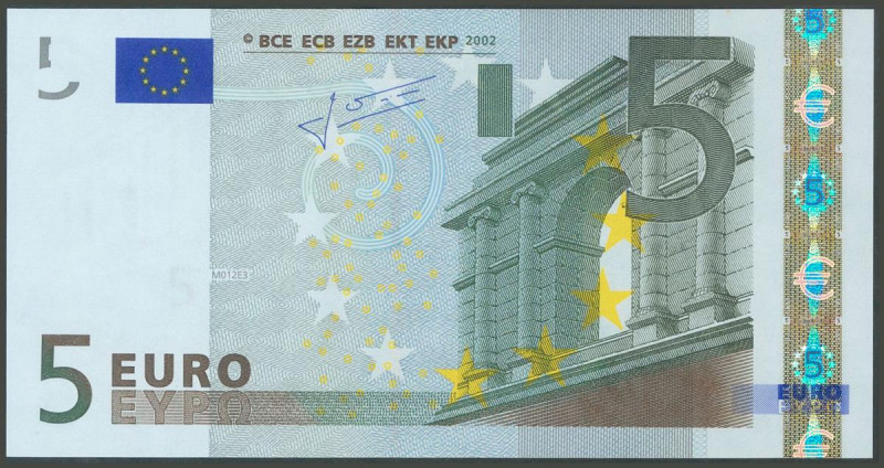 5 Euros. 1 de Enero de 2002. Firma Trichet. Serie V (España). (Edifil 2017: 486A...