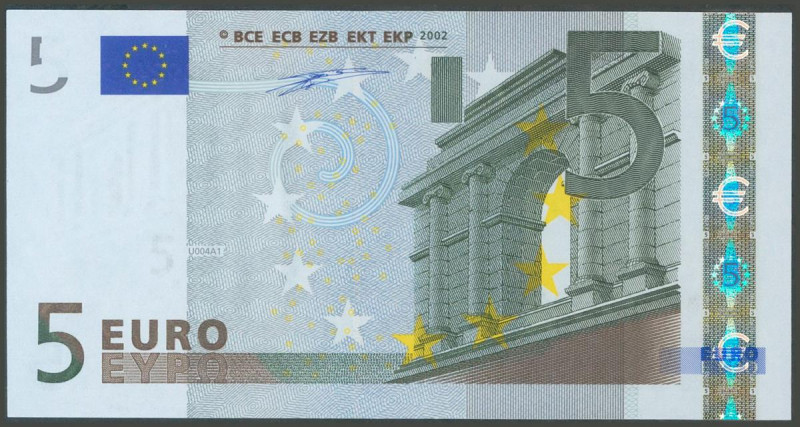 5 Euros. 1 de Enero de 2002. Firma Duisenberg. Serie X (Alemania). (Edifil 2017:...