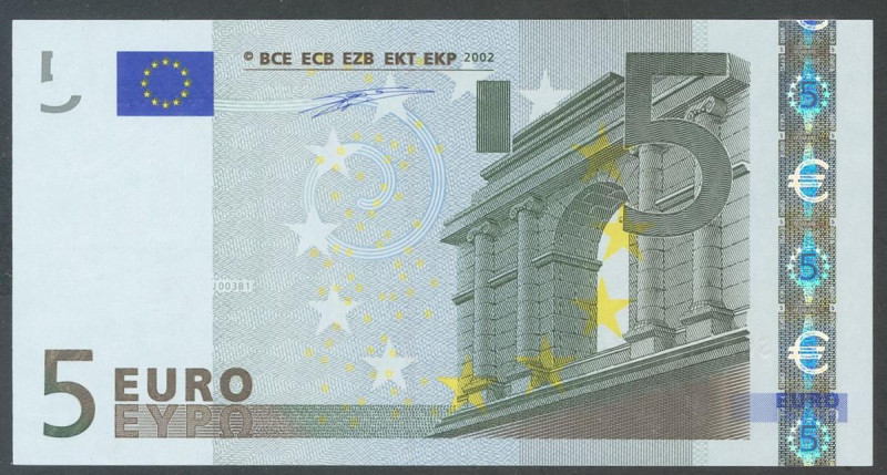 5 Euros. 1 de Enero de 2002. Firma Duisenberg. Serie S (Italia). (Edifil 2017: 4...