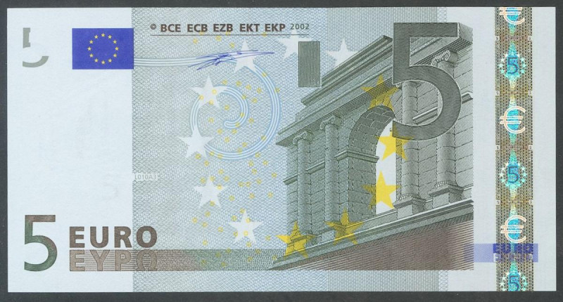 5 Euros. 1 de Enero de 2002. Firma Duisenberg. Serie U (Francia). (Edifil 2017: ...