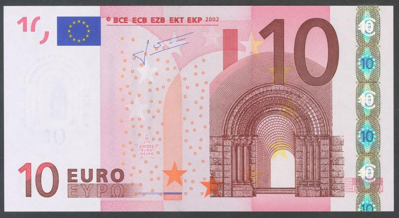 10 Euros. 1 de Enero de 2002. Firma Trichet. Serie X (Alemania). (Edifil 2017: 4...