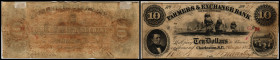Colonial Currency
USA, Charleston. 10 Dollar, 1853. Serie E.
Haxby SC-15G4a
Klebereste
III - IV