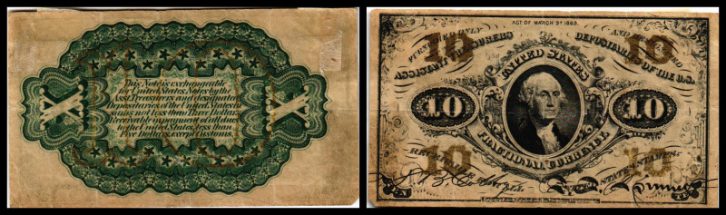 Republik 1854 - heute
USA, Fractional Currency. 10 Cent, 1863. Serie -.
P.122
Kl...