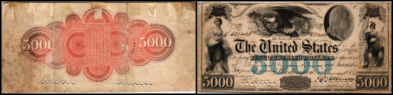 Republik 1854 - heute
USA, Fractional Currency. 5000 Dollar, 1847. Serie C.
P 52...