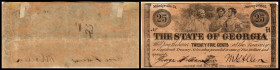 Republik 1854 - heute
USA, Georgia. 25 Cents, 1863. Serie H.
Klebereste
III