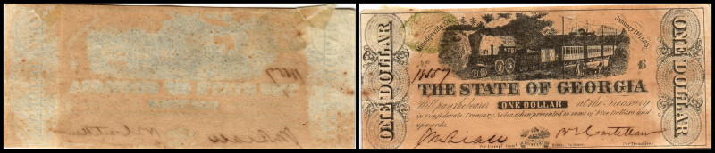 Republik 1854 - heute
USA, Georgia. 1 Dollar, 1863. mit grünem Stempel (unleserl...