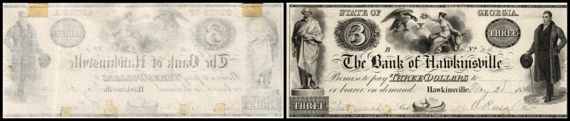 Colonial Currency
USA, Georgia. 3 Dollar, 1836. Serie B.
Klebereste
I