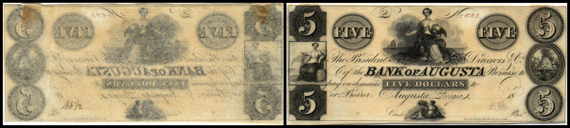 Colonial Currency
USA, Georgia. 5 Dollar, 18--. nicht ausgegeben.
Serie D.
GA30G...