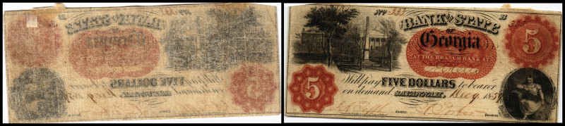 Republik 1854 - heute
USA, Georgia. 5 Dollar, 1859. Serie B.
Klebereste im Rv.
I...