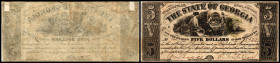 Republik 1854 - heute
USA, Georgia. 5 Dollar, 1864. mit grünem Stempel (unleserlich)
Serie C.
Klebereste im Rv.
V