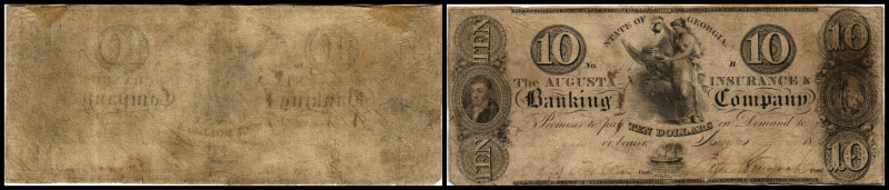 Colonial Currency
USA, Georgia. 10 Dollar, 1836. Serie B.
Klebereste im Rv., kle...
