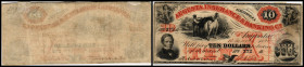 Republik 1854 - heute
USA, Georgia. 10 Dollar, 1860. mit Srempel in rot Daniel Farnsworth & Co. / Jun. 25. 1863.
Serie A.
Haxby GA-35
Klebereste im Rv...