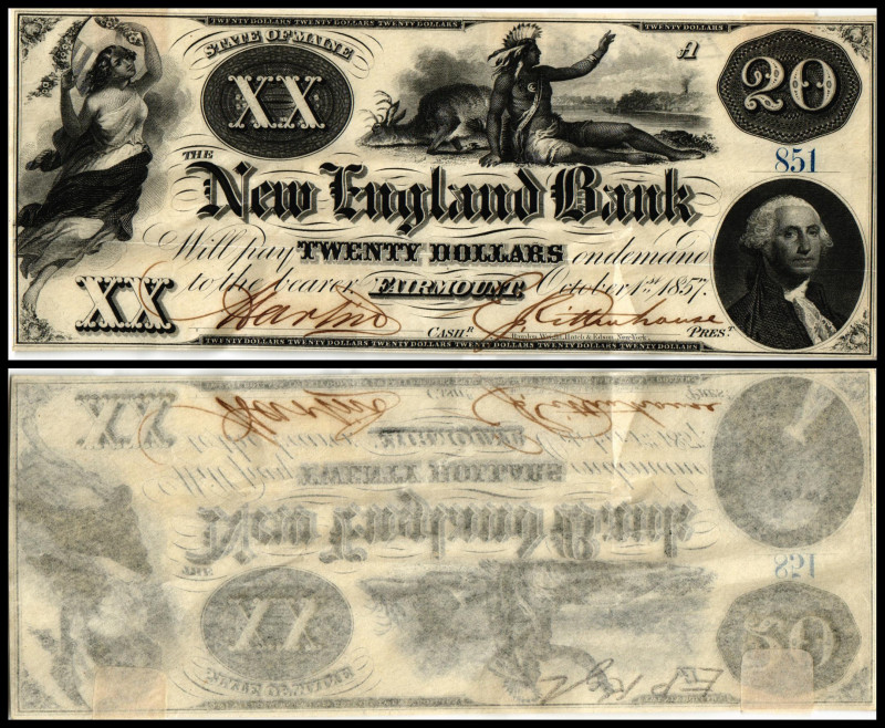 Republik 1854 - heute
USA, Georgia. 20 Dollar, 1857. Serie A.
Klebereste im Rv.
...