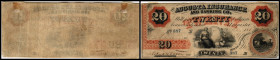 Republik 1854 - heute
USA, Georgia. 20 Dollar, 1860. Serie B.
Haxby GA-35-G40a
Klebereste im Rv., kl. Ecke r. u. fehlt.
III - IV