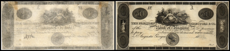 Colonial Currency
USA, Georgia. 50 Dollar, 18--. nicht ausgegeben
Serie A.
Klebe...