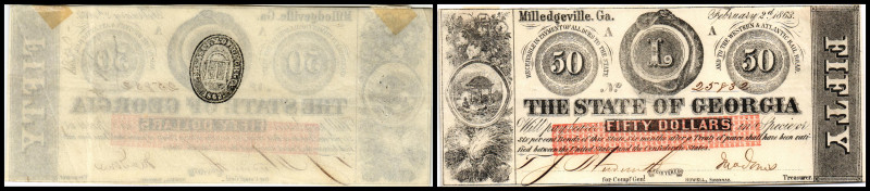 Republik 1854 - heute
USA, Georgia. 50 Dollar, 1863. mit schwarzem Stempel in Rv...