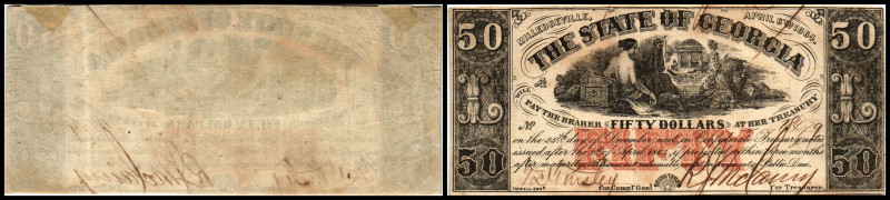 Republik 1854 - heute
USA, Georgia. 50 Dollar, 1864. Serie A.
Klebereste im Rv.
...