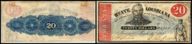 Republik 1854 - heute
USA, Louisiana. 20 Dollar, 1863. Serie G.
Klebereste im Rv.
II - III