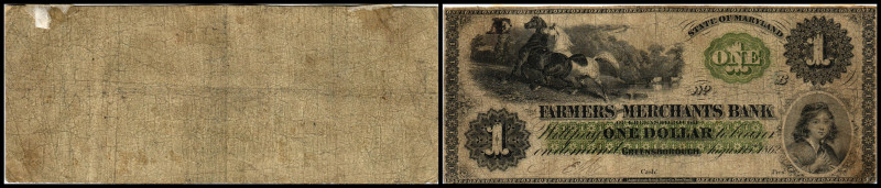 Republik 1854 - heute
USA, Maryland. 1 Dollar, 1862. Serie B.
Klebereste im Rv.
...