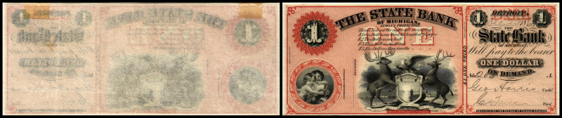 Republik 1854 - heute
USA, Michigan. 1 Dollar, o. Jahr (1862). Serie A.
Kleberes...