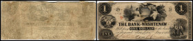Republik 1854 - heute
USA, Michigan. 1 Dollar, 1854. Serie B.
Klebereste im Rv.
IV - V