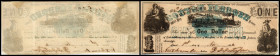 Republik 1854 - heute
USA, Mississippi. 1 Dollar, 1862. zus.mit blauem Stempel ONE DOL.
Serie -.
Fr. CR-25
Klebereste im Rv., Ecke re. u. besch.
I - I...