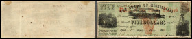 Republik 1854 - heute
USA, Mississippi. 5 Dollar, 1862. roter Unterdruck.
Serie -.
Fr. CR-36
Klebereste im Rv.
I-