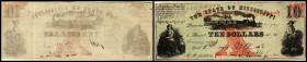 Republik 1854 - heute
USA, Mississippi. 10 Dollar, 1862. roter Unterdruck.
Serie -.
Fr. Cr. 35
Klebereste im Rv.
II - III