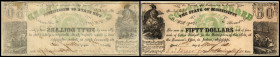 Republik 1854 - heute
USA, Mississippi. 50 Dollar, 1862. grüner Unterdruck.
Serie -.
Fr. Cr-15
Klebereste im Rv.
I - II