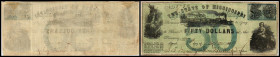 Republik 1854 - heute
USA, Mississippi. 50 Dollar, 1862. blauer Unterdruck.
Serie -.
Fr. Cr-33
Klebereste im Rv.
III