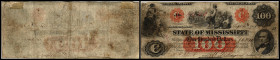 Republik 1854 - heute
USA, Mississippi. 100 Dollar, 1863. braunroter Unterdruck.
Serie A.
Fr. Cr-1b
Klebereste im Rv.
V